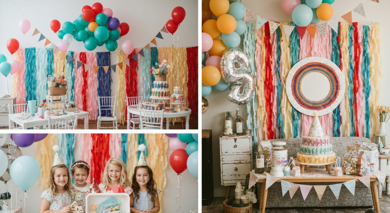 materiales baratos decorar cumpleaños